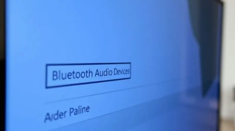 Tela de uma Smart TV exibindo o menu de configurações, com a opção de conexão de dispositivos Bluetooth em destaque para pareamento de fones de ouvido.