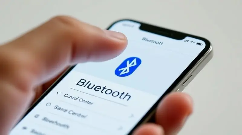 Uma pessoa ativando a função Bluetooth na tela de um smartphone antes de iniciar o processo de emparelhamento com um novo acessório.