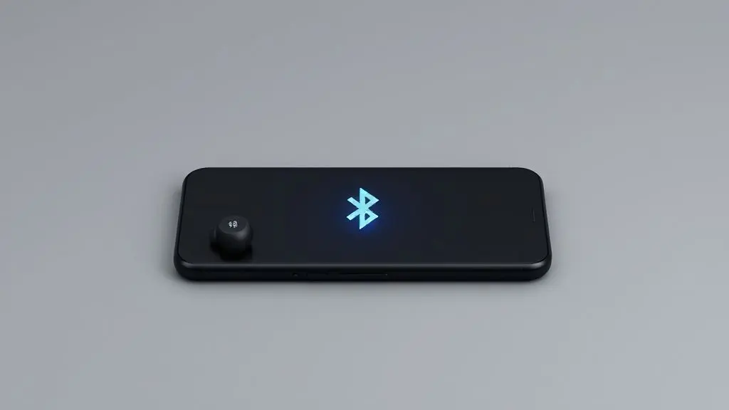 Um smartphone e fones de ouvido sem fio sendo conectados via Bluetooth, ilustrando o guia passo a passo de como conectar um dispositivo Bluetooth.