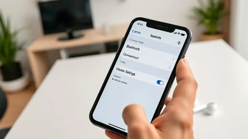 Tela de celular mostrando a conexão Bluetooth bem-sucedida com um fone de ouvido, representando o passo a passo para parear os dispositivos.