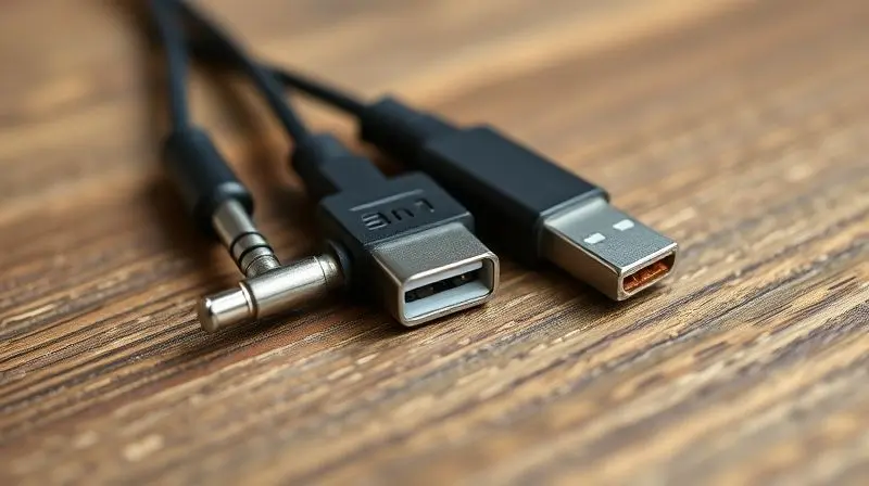 Close-up mostrando os três principais conectores de fone de ouvido com fio: P2 (3.5mm), USB-C e Lightning, para verificar a compatibilidade.