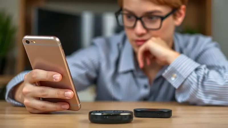 Ilustração de um problema de conexão Bluetooth entre um iPhone e um acessório, mostrando o que fazer quando o dispositivo não emparelha corretamente.