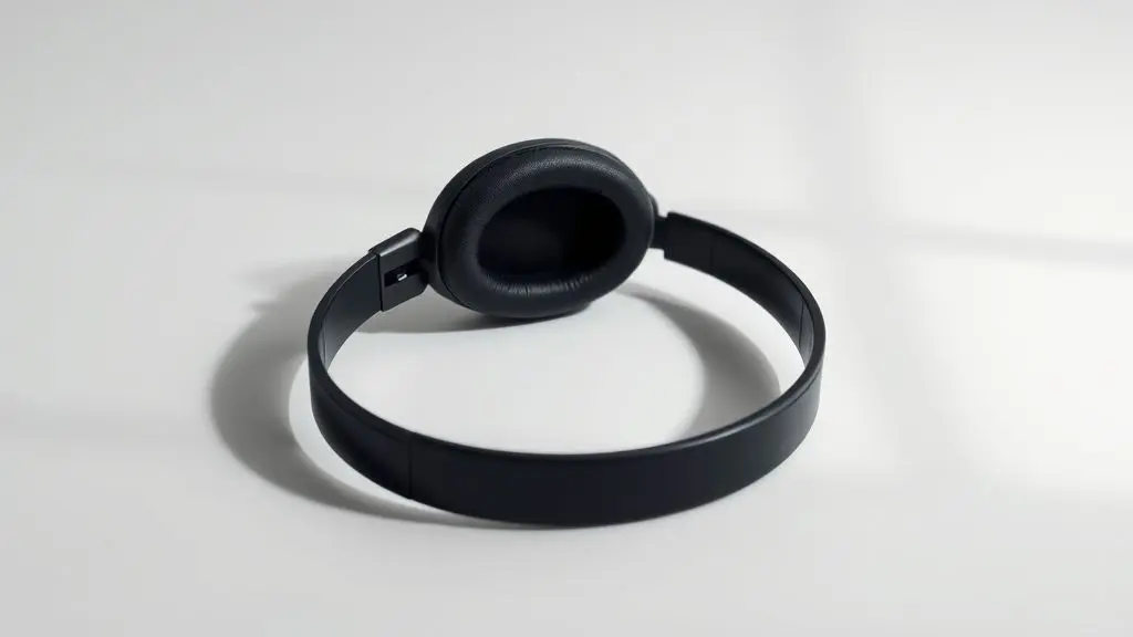 Fone de ouvido Basike over-ear moderno e sem marca, em um fundo de estúdio limpo, destacando o design do produto.