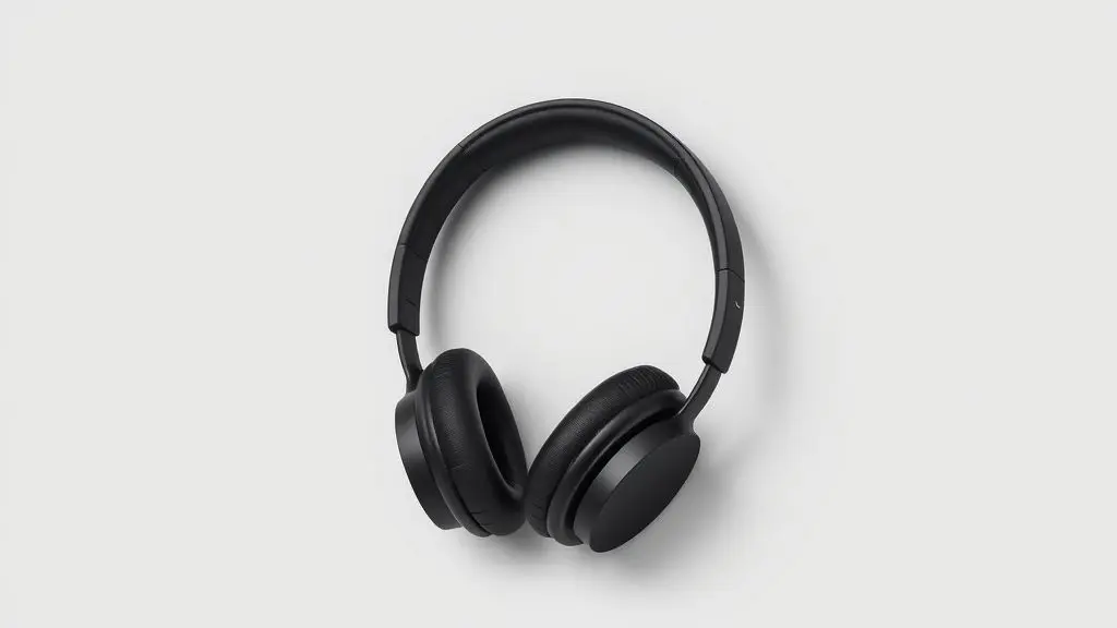 Um par de fones de ouvido sem fio modernos em um fundo de estúdio, detalhando a análise completa para saber se o fone da marca Kaidi é bom.