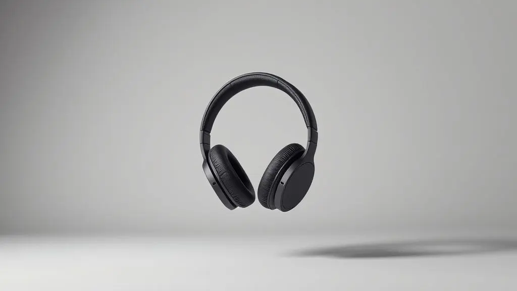 Um fone de ouvido moderno sem marca em destaque, simbolizando a busca por uma solução para o problema de áudio funcionando só de um lado.