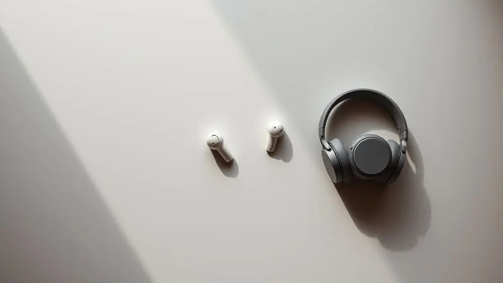 Uma seleção de fones de ouvido bluetooth custo-benefício, incluindo modelos intra-auriculares e supra-auriculares, organizados em uma superfície neutra.