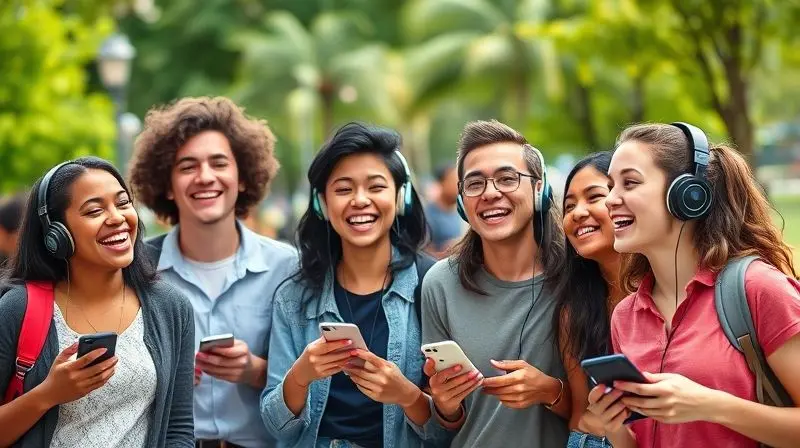 Opinião dos consumidores sobre os fones H'Maston, com imagem de pessoas felizes usando diferentes tipos de fones de ouvido.