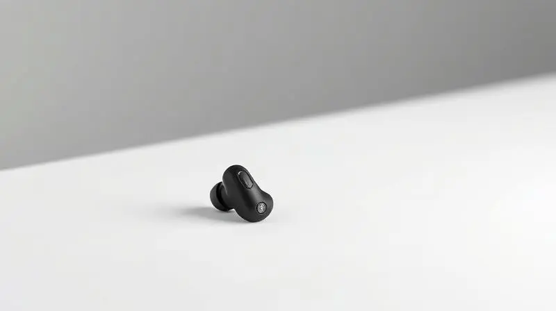 Imagem conceitual de um ícone de onda sonora vibrante e nítido emanando de um fone de ouvido, representando alta qualidade de áudio para música.