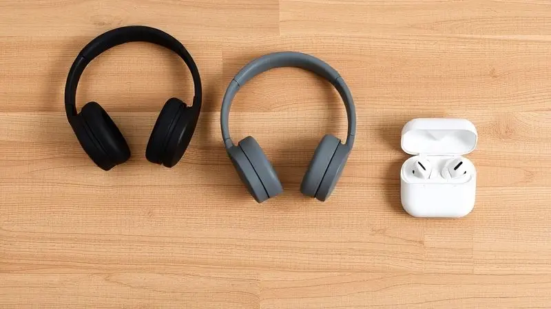 Comparativo visual dos principais tipos de fone de ouvido bluetooth: in-ear, on-ear e over-ear, para ajudar na escolha do modelo ideal.