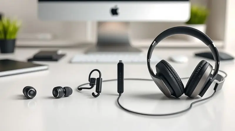 Comparativo visual dos três tipos de fones de ouvido: intra-auricular, earbud e headset, para ajudar na escolha do modelo ideal.